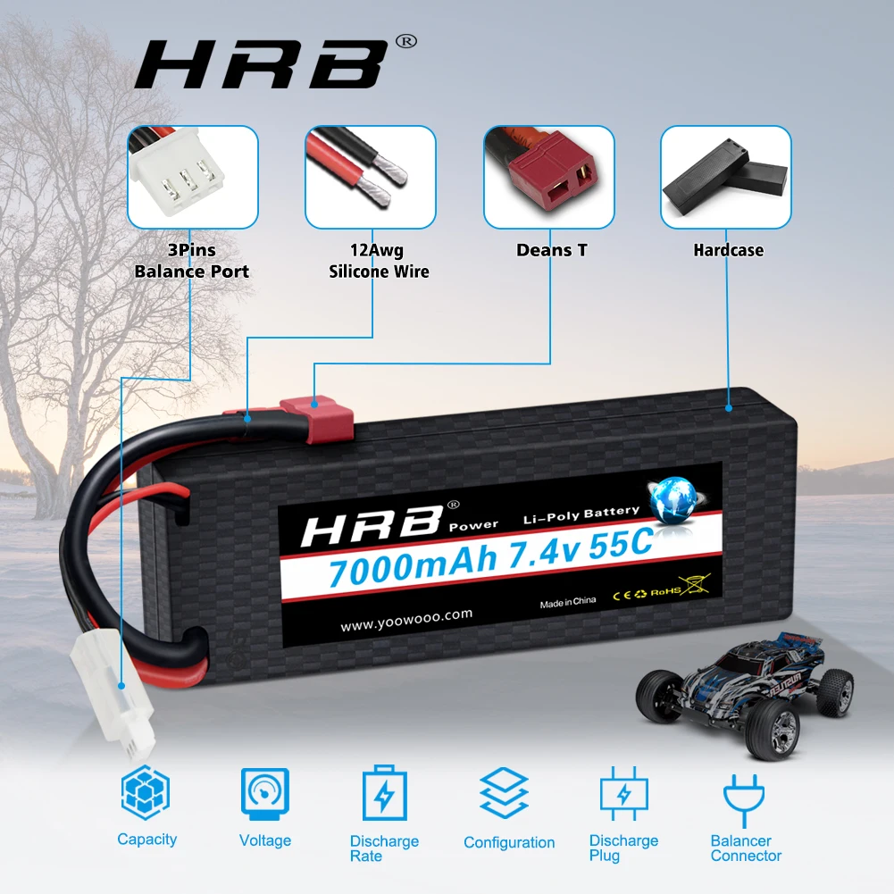 Batterie Lipo HRB 2S 3S 4s 6s  - 6S Lipo Battery 22.2V 5000Mah avis et prix