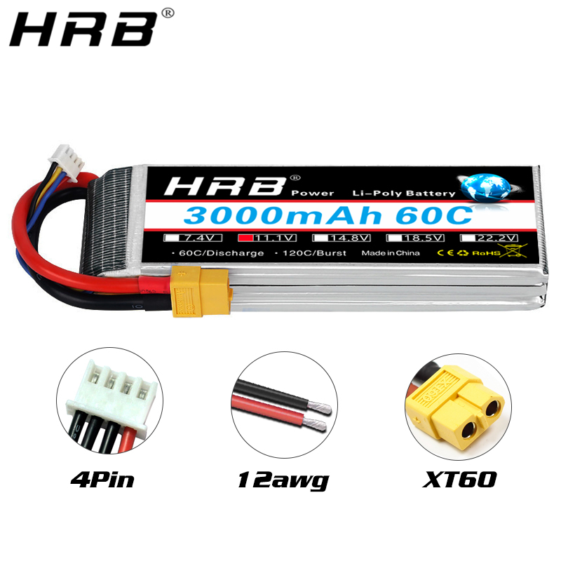 Batterie lipo HRB 2S 3S 4s 6s  - 4S Lipo Battery 14.8V 6000Mah avis et prix